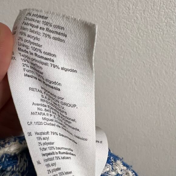 Sandro Sixtine Houndstooth Flounce Mini Skirt Size 6 - Picture 14 of 15